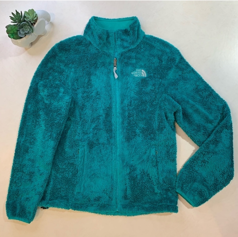 North Face Teal Zip-Up Fleece Women's Small - Picture 3 of 6